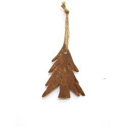 Zawieszka Bombka rustykalna metalowa Choinka XS rdzawa